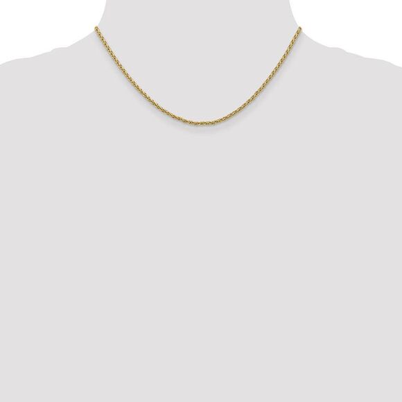 2.2mm 14k Yellow Gold Parisian Wheat Chain Necklace, 16 Inch - Picture 2 of 8